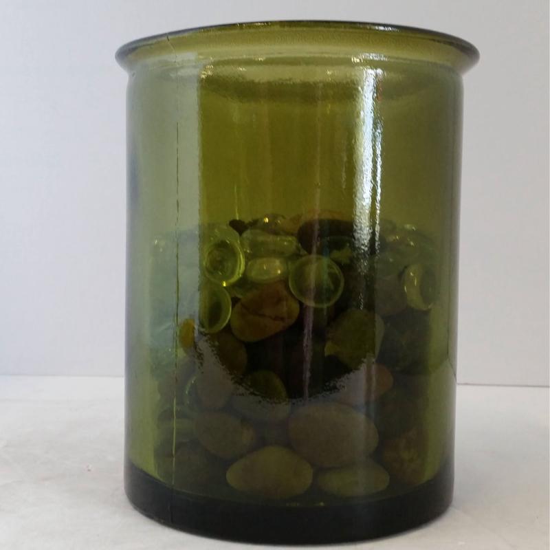 Glass Vase W/stones