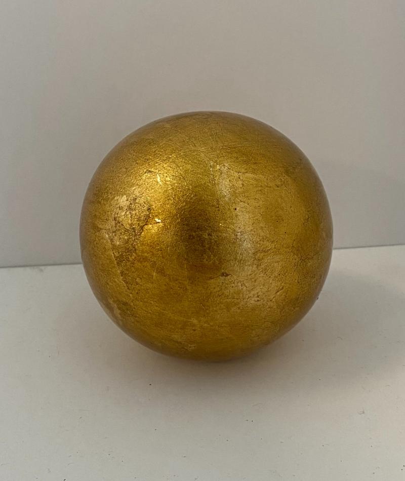 Sm Copper Leaf Decor Ball