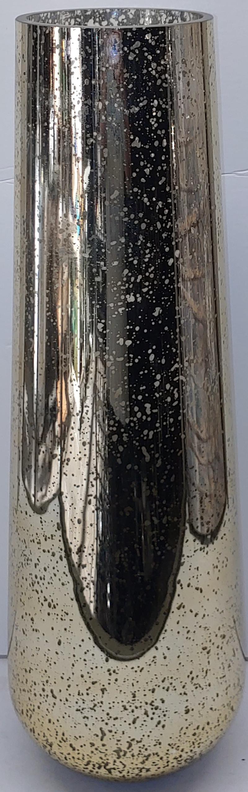 Large Mirrored Glass Vase