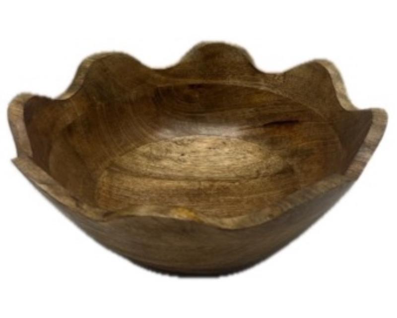 Wood Scalloped Bowl