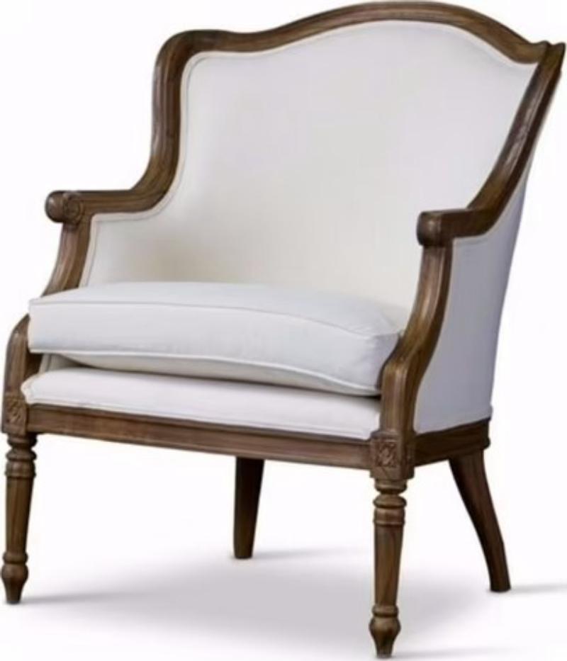 Wood Trimmed Accent Chair